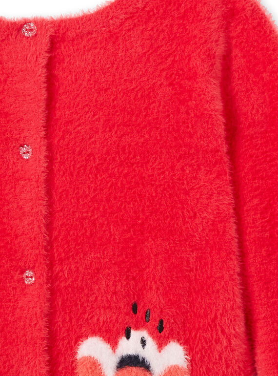 Reversible feather knit reversible pullover cardigan with long sleeves LAROUCAR / 21S901K1PULF517