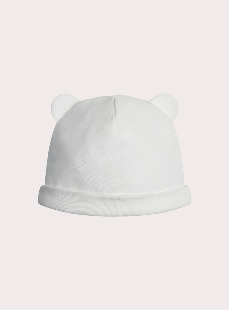 White NEWBORN BEANY XOU1BON / 25WF4251BNA000