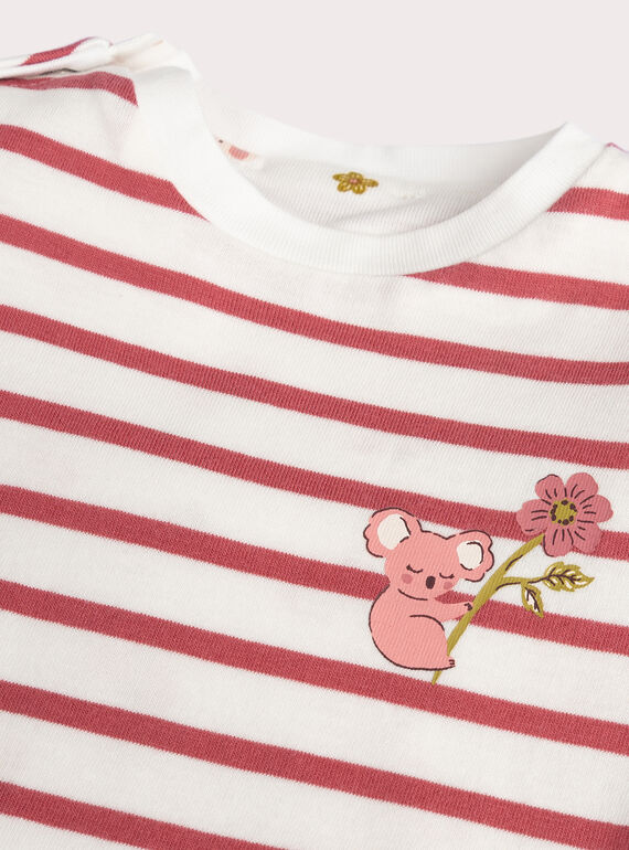 Reversible long-sleeved T-shirt for baby girl  VIKLITEE / 24WG0941TML001