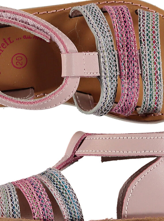 Baby girls' smart leather sandals FBFSANDISA / 19SK37K2D0E030