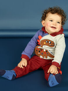 Baby boy's three-colored hoodie with dinosaur print MUPAGIL / 21WG10H1GIL943