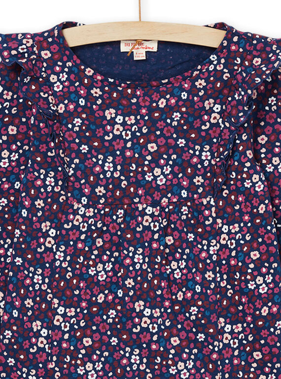 Long sleeve ruffled print t-shirt PAGOTEE3 / 22W901O1TMLC220