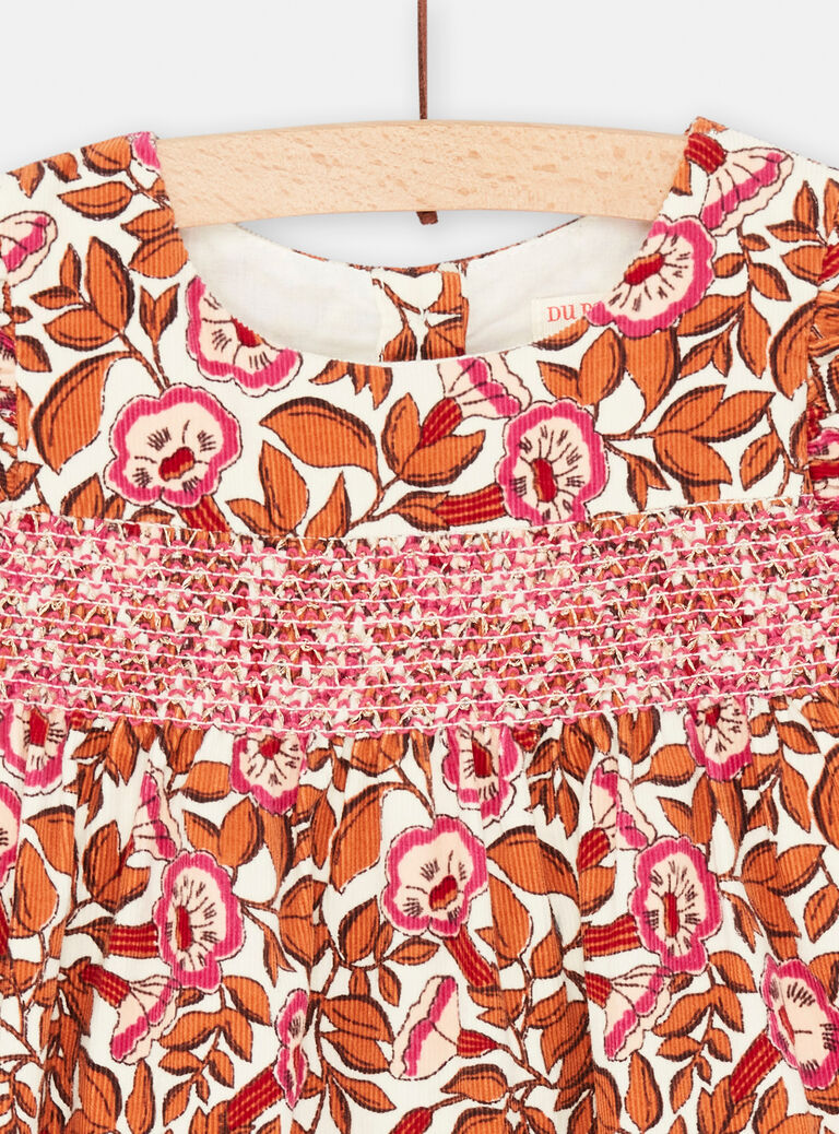 Baby girl pink and orange floral print dress Baby girl pink and orange floral print dress SILOROB1 / 23WG09R2ROB001