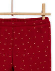 Girl's carmine red legging with polka dots MAJOLEG2 / 21W901N5PANF504