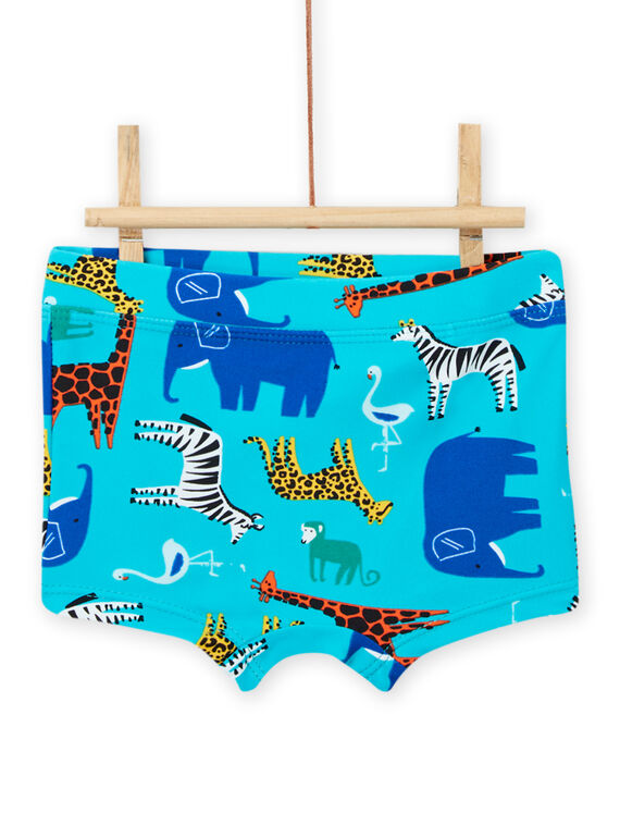 Turquoise blue swimsuit with animal print baby boy NYUMER2EX1 / 22SI10L7MAI202