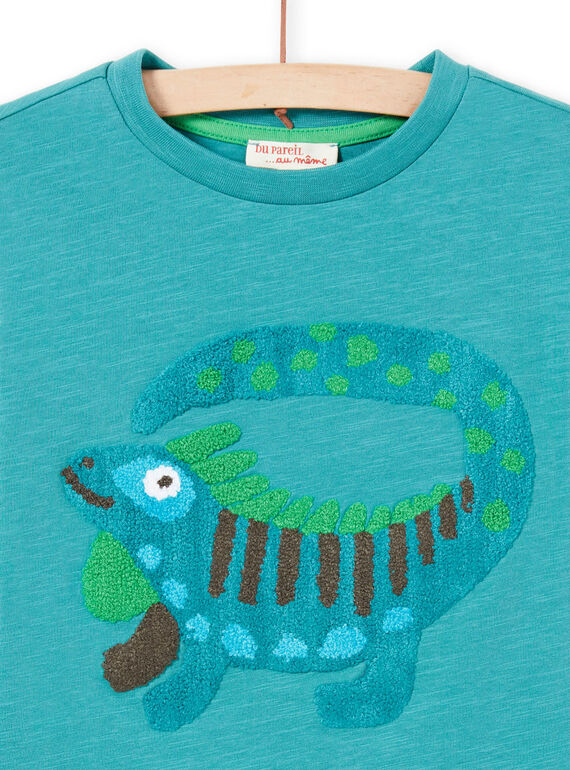 Turquoise blue t-shirt child boy fantasy animation MOTUTEE5 / 21W902K2TMLC239