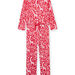 Pink night suit with foliage and giraffe print child girl