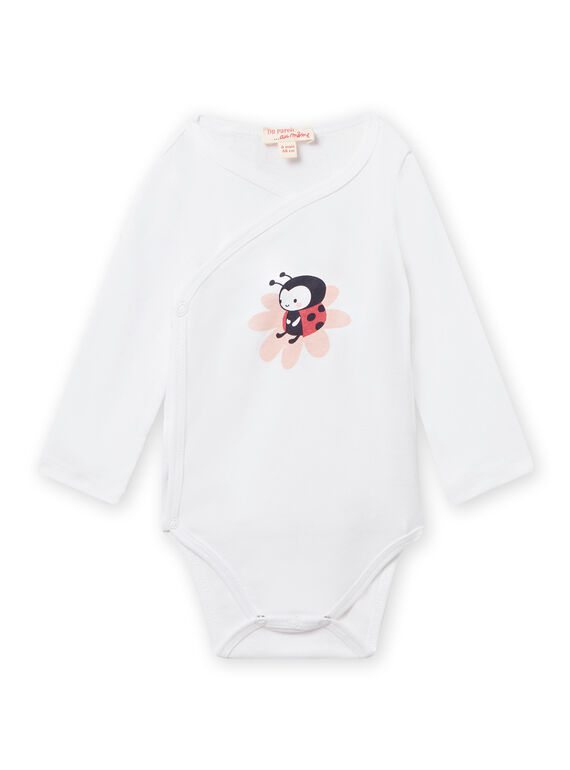 Set of 2 bodysuits with ladybugs and flowers print birth girl NOU1BOD3 / 22SF0341BDN000