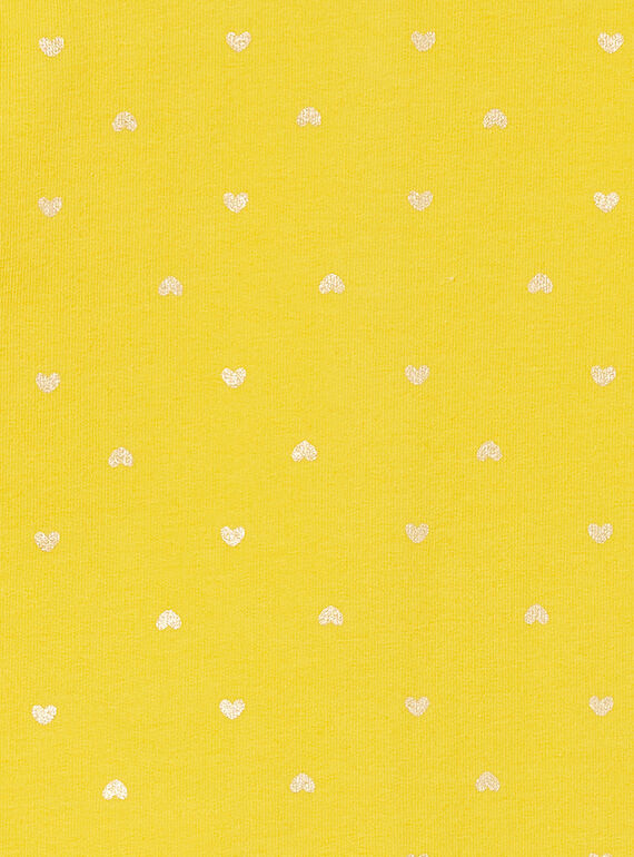 Yellow and gold vest with baby girl hearts print LIJOCAR2 / 21SG0943CAR106