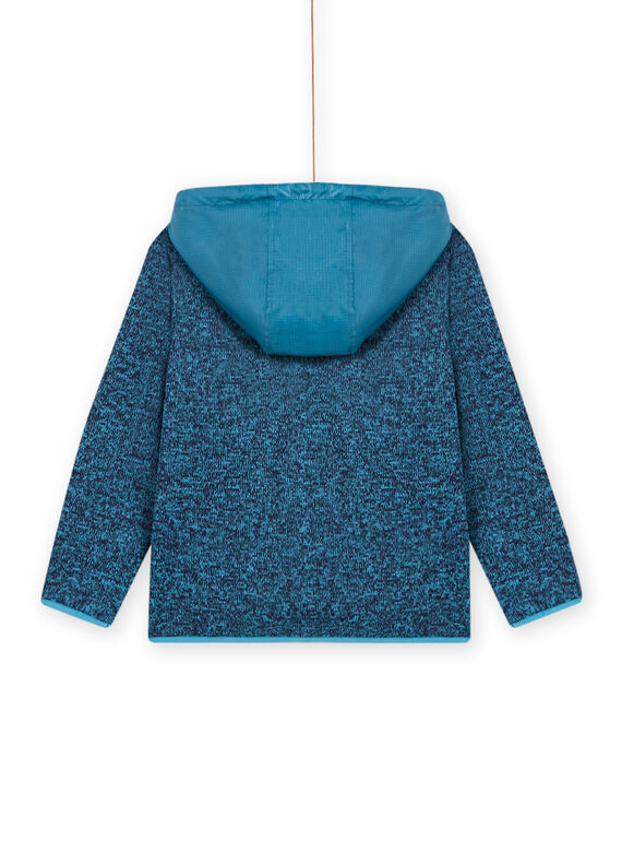 Hooded zip jacket in blue technical material child boy MOJOTEKGIL3 / 21W902N3GILC211