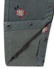 Baby girl khaki floral embroidery overalls MIKASAL / 21WG09I1SAL626