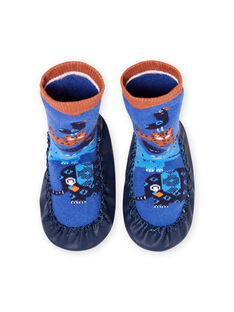 Blue high slippers baby boy animal print MUCHO7ANIM / 21XK3821D08C201