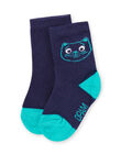 Baby boy blue socks with cat head design MYUJOCHOU4 / 21WI1011SOQ713