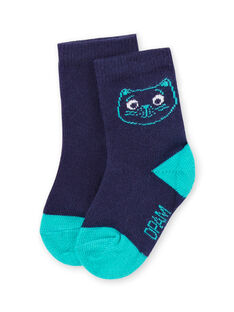 Baby boy blue socks with cat head design MYUJOCHOU4 / 21WI1011SOQ713