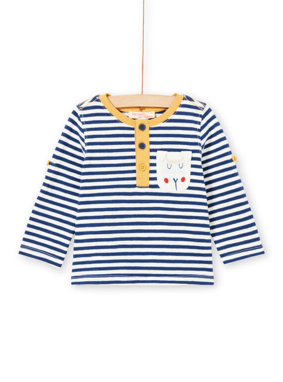 Baby Boy Long Sleeve Striped Roll Up T-Shirt MUJOTUN2 / 21WG1024TML713