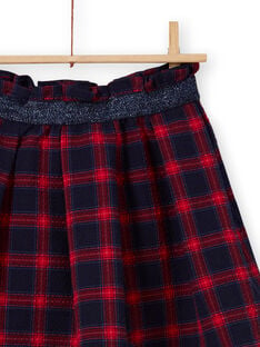 Girl's flared skirt blue and red with tartan print MAMIXJUP1 / 21W901J2JUPC205