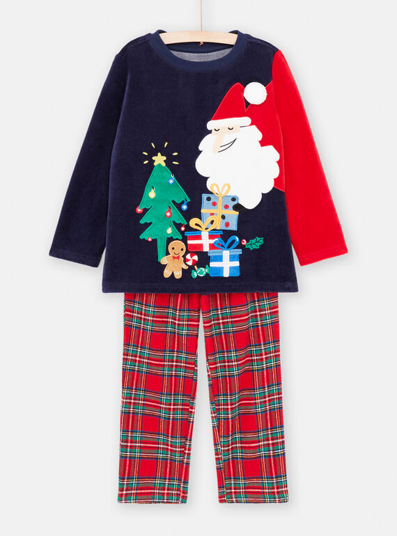 Boy's midnight blue and red Christmas pyjamas SEGOPYJNO1 / 23WH12T1PYJ705