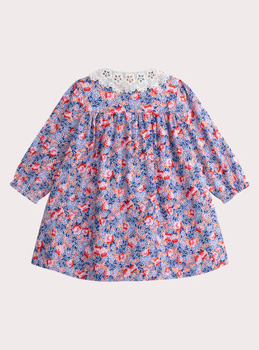 Baby girls' ecru printed dress Baby girls' ecru printed dress WIKAROB2 / 25SG0933ROBA001