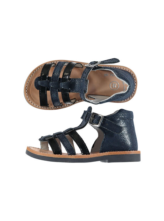 Baby girls' smart leather sandals FBFSANDBEL2 / 19SK37K3D0E070