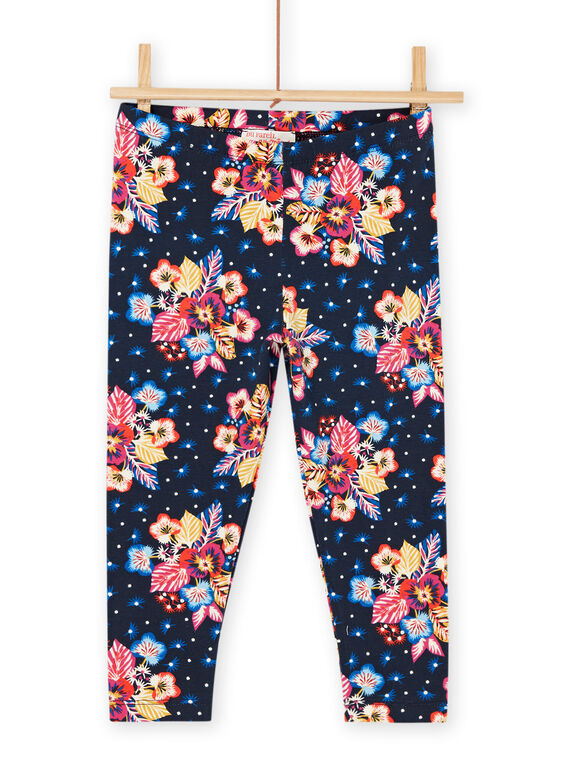 Black flower print leggings RYAJUNLEG / 23SI01U1CALC243
