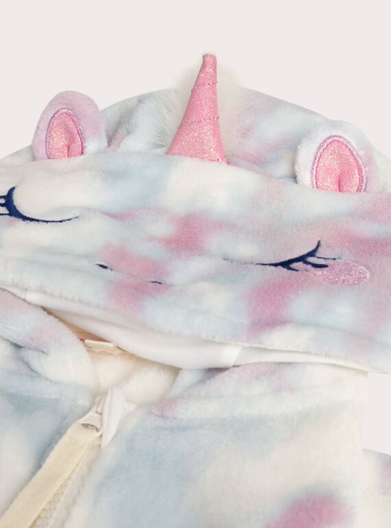 Unicorn animation faux fur vest for girls  VEFAVESUNI / 24WH1191RDC001