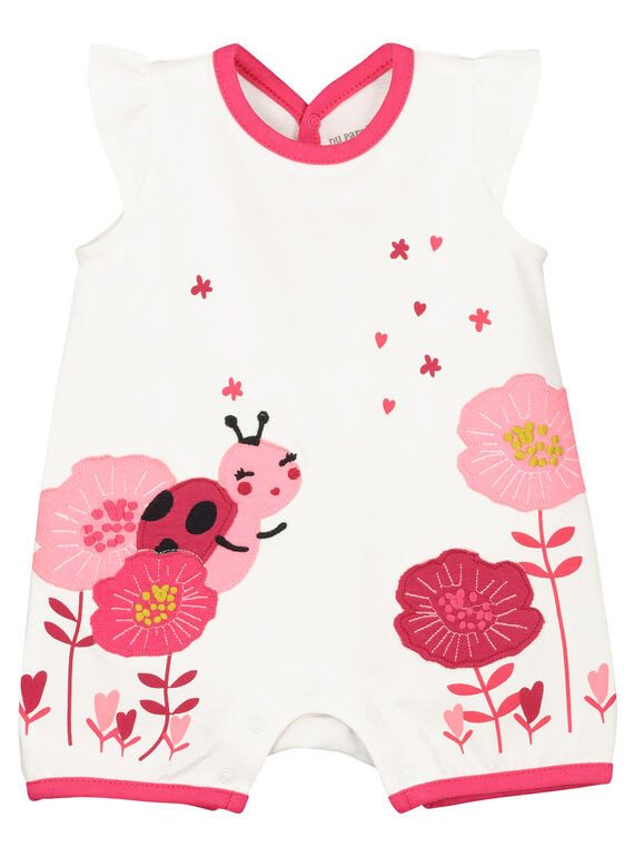 Baby girls' nature print short sleepsuit FEFIGRETHE / 19SH13H6GRE000