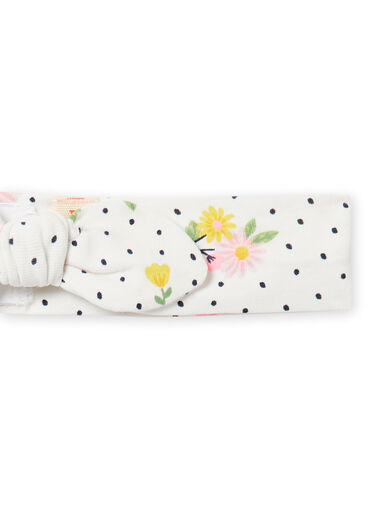 Baby girl ecru floral headband NYISOBAN1 / 22SI09Q1BAN001