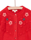 Red cardigan with jacquard animation PIPRICAR / 22WG09P1CAR502
