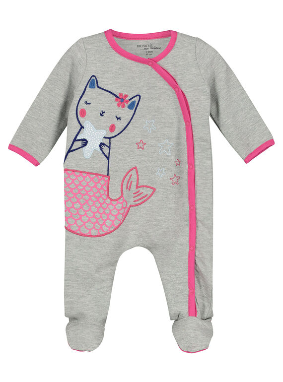 Baby girls' cotton sleepsuit FEFIGRESIR / 19SH1393GRE943