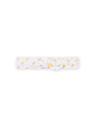 White headband with lemon and flower print baby girl NYIHOBAN / 22SI09T1BAN000