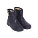Navy blue leather booties child girl