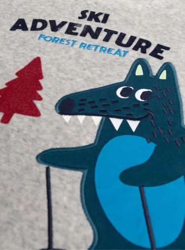 Grey velvet pajamas for boys  VEGOPYJSKI / 24WH1296PYJJ922