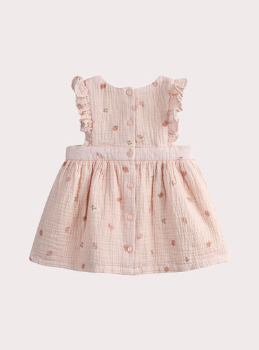 Baby girls' pink cotton gauze dress Baby girls' pink cotton gauze dress WILANROB2 / 25SG0944ROBD326