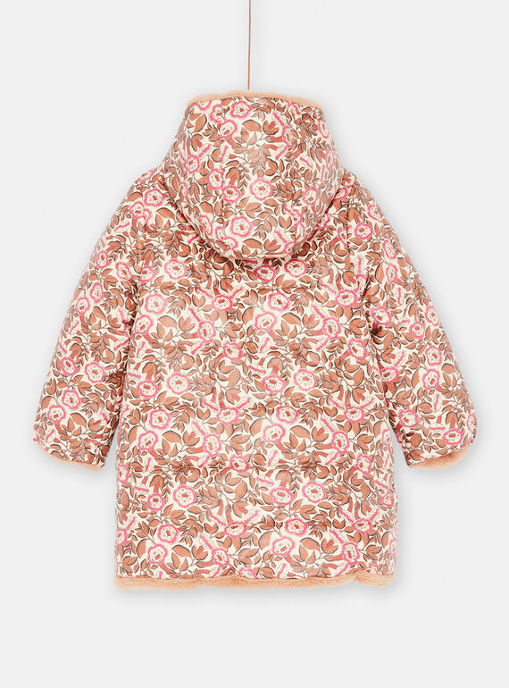 Reversible pink and hazelnut hooded parka SABIPARKA / 23W901D1PAR821