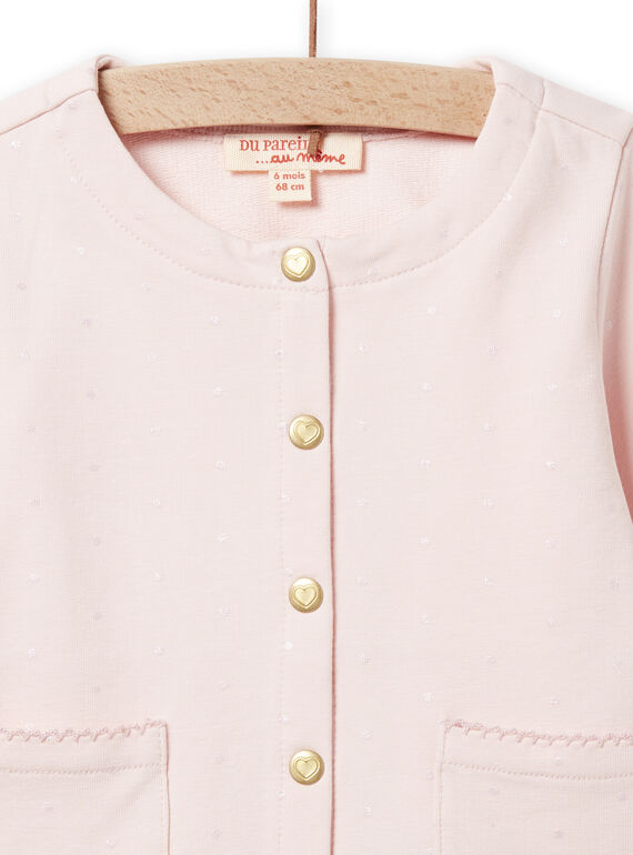 Baby Girl Powder Pink Polka Dot Cardigan NIJOCAR2 / 22SG0961CARD327
