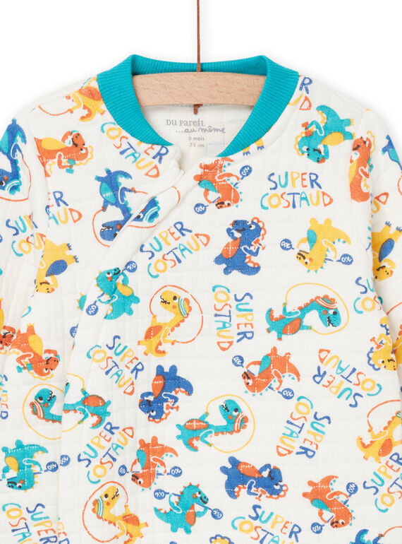 Dinosaur print sleep suit with lettering REGAGREDIN / 23SH1452GRE001