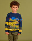 Night blue sweater with animal animations for boys MOKAPUL / 21W902I1PUL705