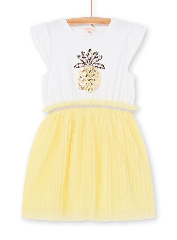 White and yellow dress child girl LAJAUROB5 / 21S901O5ROB000
