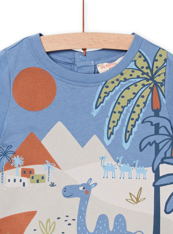 Baby Boy Ice Blue Short Sleeve T-Shirt NUSANTI3 / 22SG10S2TMC219