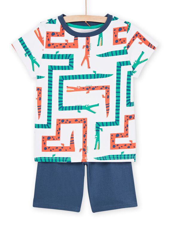 Blue and orange pyjamas with crocodile print REGOPYCROC / 23SH12H7PYJ000