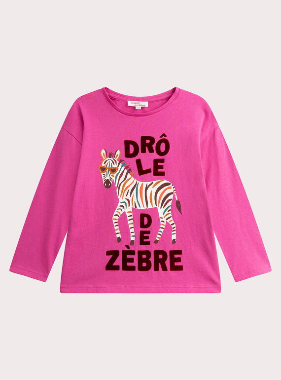 T-Pink zebra animation shirt for girls  VAKOTEE4 / 24W90131TML030