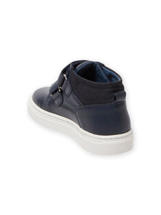 Navy blue high top sneakers child boy MOBASGO / 21XK3654D3F070