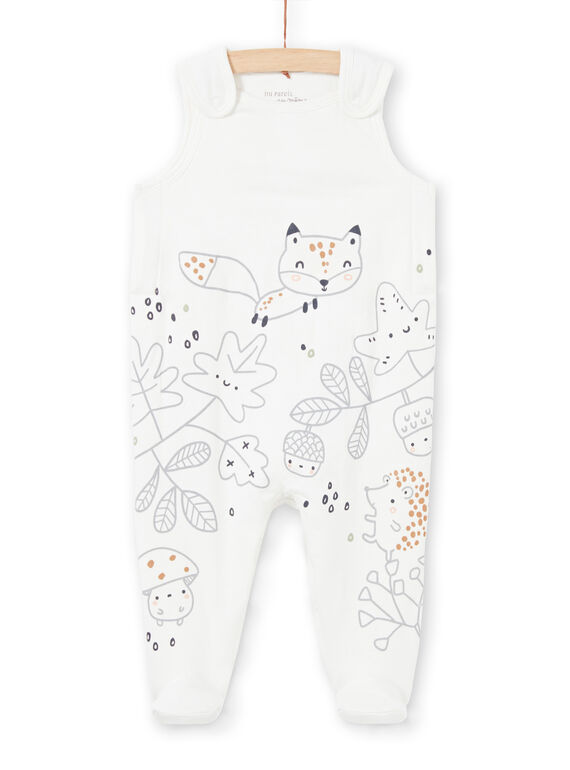 Grey and ecru jacket and sleep suit, fantasy print, mixed birth MOU1ENS1 / 21WF0542ENS001