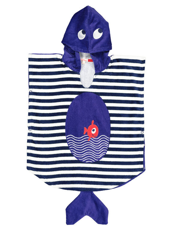 Boys' fish hooded towel FYOMERPEIEX / 19SI02K1CDB000