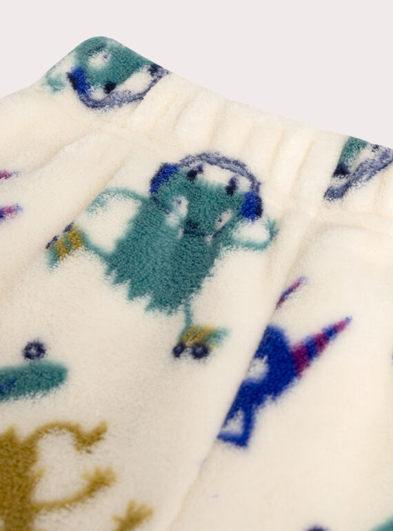 Ecru fleece pajamas for boys  VEGOPYJBOA1 / 24WH1294PYJ001