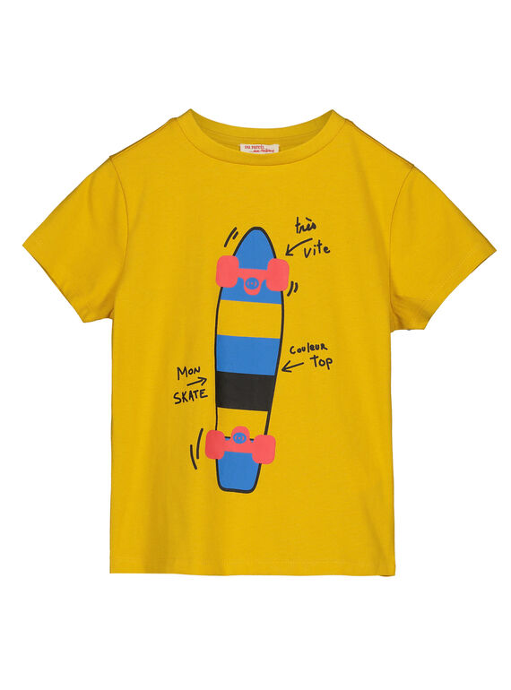 Boys' yellow skateboard print T-shirt GOBLETEE2EX2 / 19W90293TMC109
