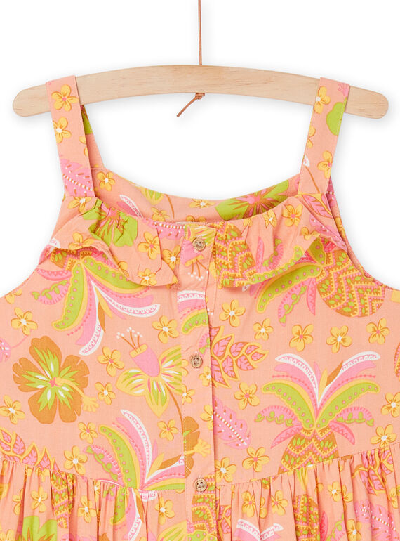 Peach dress with exotic print RASUMROB1 / 23S901Y1ROB413