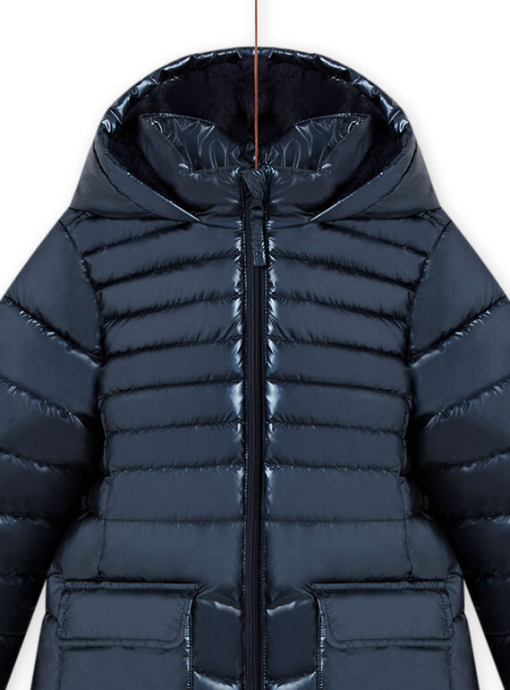 Child girl metallic blue down jacket MALONDOUN2 / 21W90162D3E070