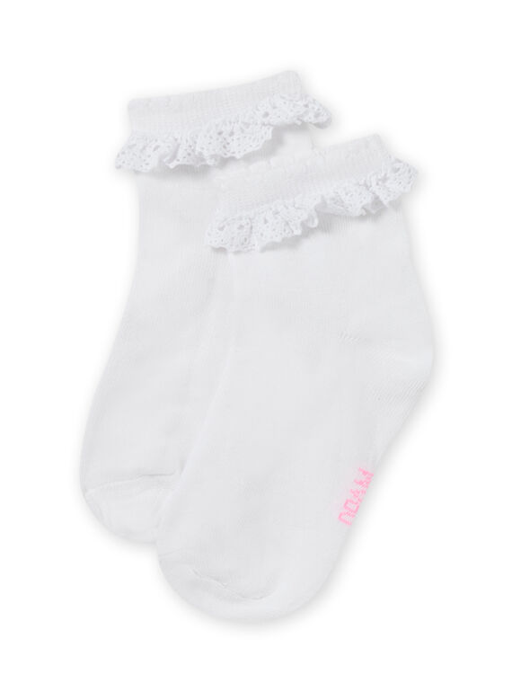Girl's ecru lace socks MYAESCHOD2 / 21WI01E4SOQ001