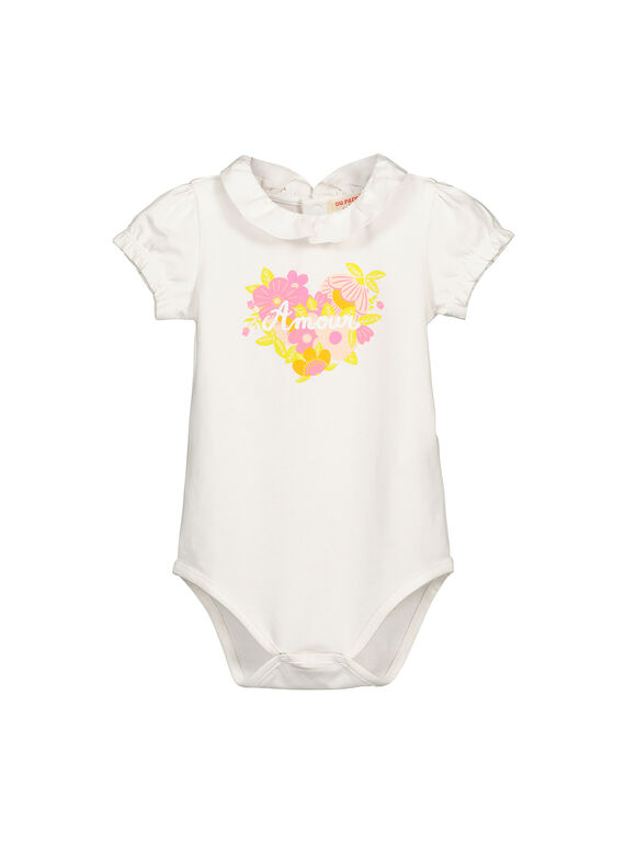 Baby girls' short-sleeved bodysuit FIPOBOD / 19SG09C1BOD000